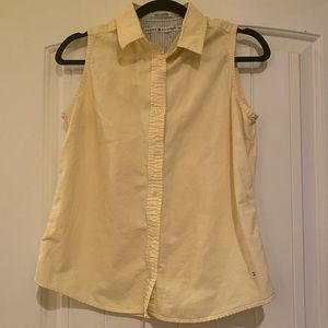 Yellow Tommy Hilfiger Short Sleeve Button Down Top
